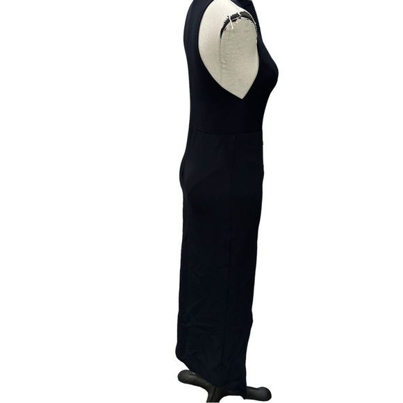 Shona Jay Giselle Navy Military High Neck Sleeveless Asymmetric Hem Gold Button - Picture 4 of 9